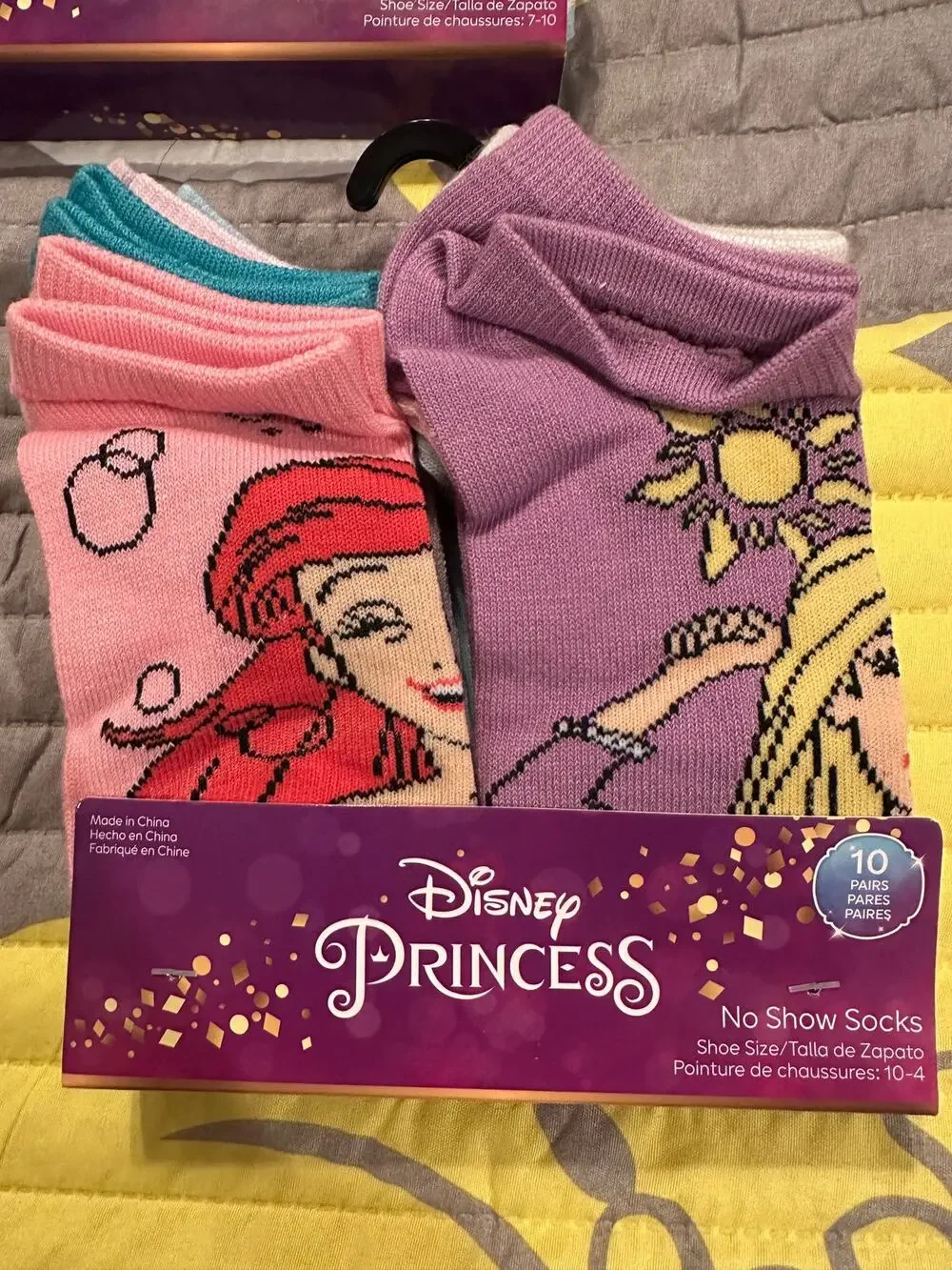 NWT Disney Princesses 10 pk No Show Socks Girls Kids Sz 10-4